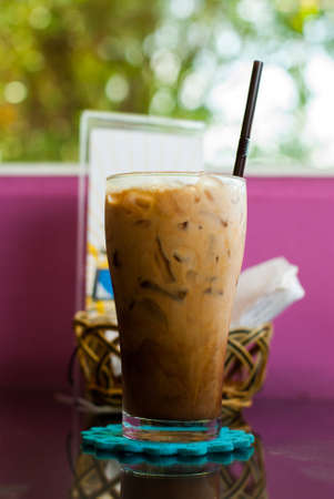 Table Ice Cold Coffee Glass