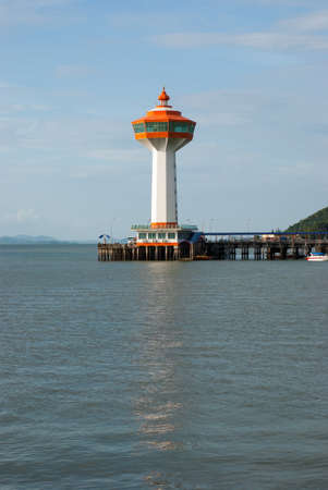 Lighthouse in the sea, Ranong Thailandの写真素材