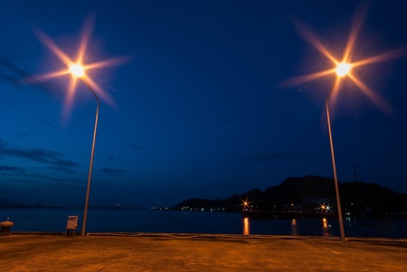 street light with twilight backgroundの写真素材