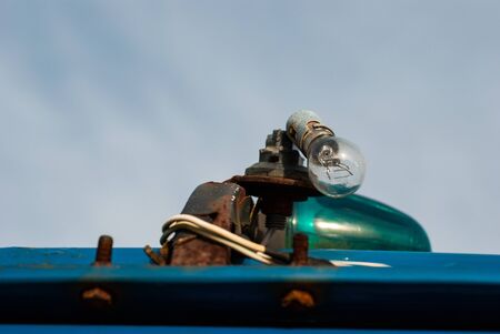 Light bulb on the roof of the truckの写真素材