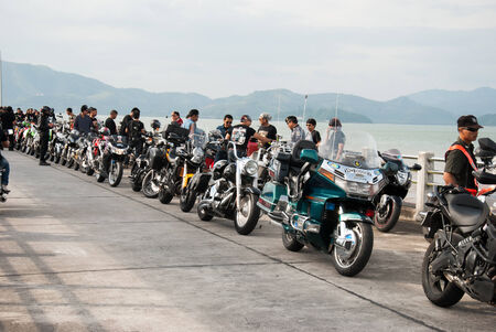 RANONG,THAILAND - NOVEMBER 29 - 30 Participants in 30th Ranong Bike Week in Ranong,Thailand Bikers...