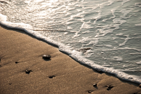 beauty Beach with Sunrise at Rayong Thailandの写真素材