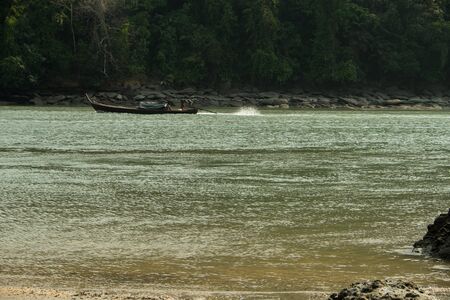 Long-tail boats in Andaman sea ,Thailandの写真素材