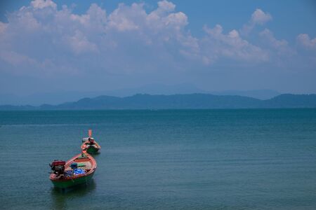 long-tailed boat in Koh Payam, Ranong, Thailandの写真素材