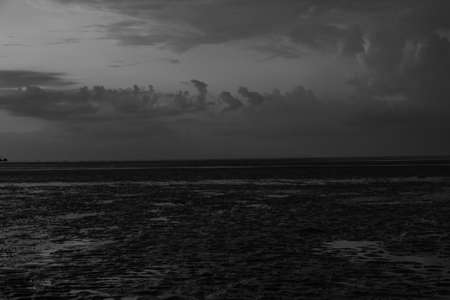 Sunset on the beach with beautiful sky,Thailnad