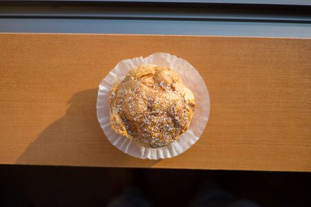choux pastry or choux cream on wooden table