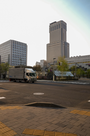 Cityscape of Sapporo Day View  APRIL 28 2015: Sapporo is the largest city of Hokkaidoのeditorial素材