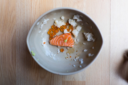salmon sashimi and salmon roe japanese food styleの写真素材