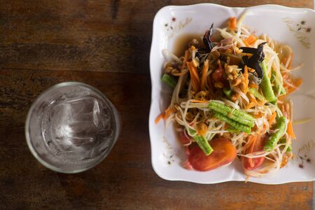 spicy papaya salad with salted crab this dish with tomato