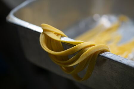 fresh pasta Homemade on kitchen table