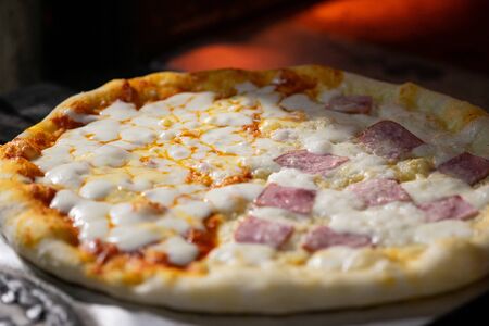 pizza with cheese Delicious fresh.Pizza Caesar Salad,Homemeadの写真素材