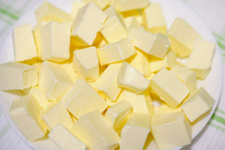 butter, cut into piecesの写真素材