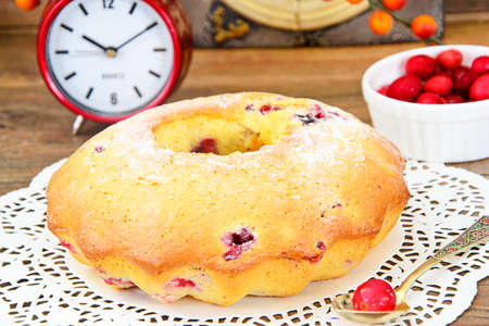 Delicious Cake with Raisins and Cranberries Studio Photoの写真素材