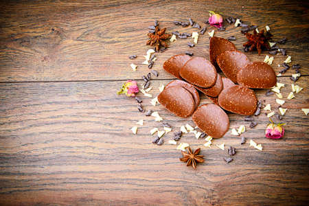 Sweet Edible Decorations: Chocolate Chips. Studio Photo