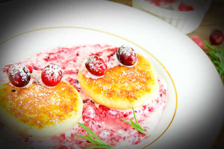 Tasty and Healthy Food: Delicious Cheesecake with Cranberries. Studio Photoの写真素材