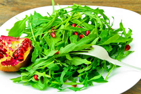 Salad of Arugula and Pomegranate. Studio Photoの写真素材