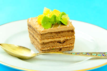 Sweets: Cream Cakes on Plate. Studio Photoの写真素材