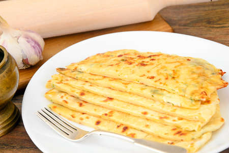 Tortilla with Cheese, Khachapuri. Georgian Traditional National Food Studio Photo