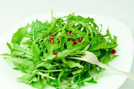 Salad of Arugula and Pomegranate. Studio Photoの写真素材