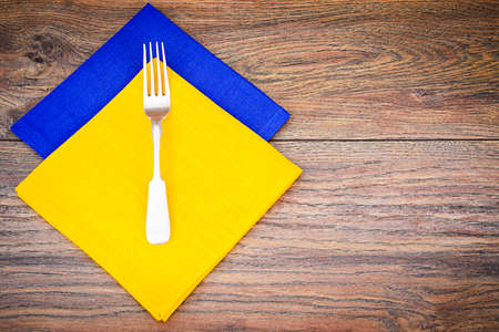 Kitchen Napkins Serving on Wood. Studio Photoの写真素材