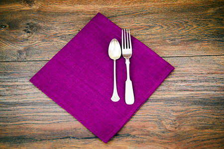 Kitchen Napkins Serving on Wood. Studio Photoの写真素材