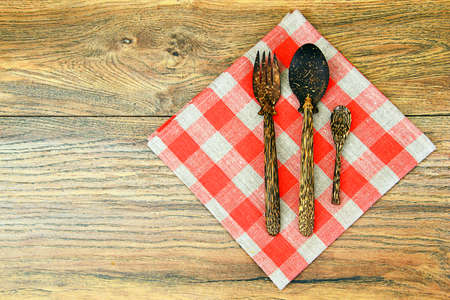 Kitchen Napkins Serving Isolated on White Studio Photoの写真素材