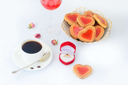 Cookies in the Shape of Hearts. Studio Photo