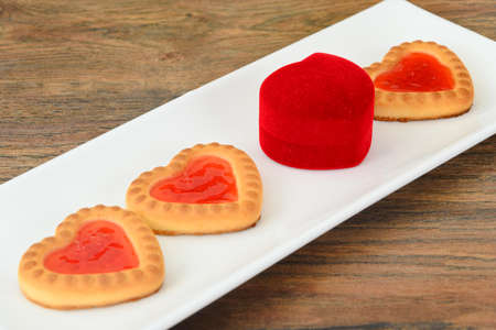 Cookies in the Shape of Hearts. Studio Photo