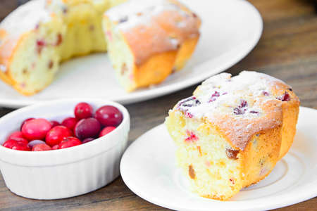 Sweet Tasty Cake on Wood Background  Studio Photo