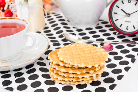 Tasty Delicious Sweet Shortbread Biscuits Studio Photoの写真素材