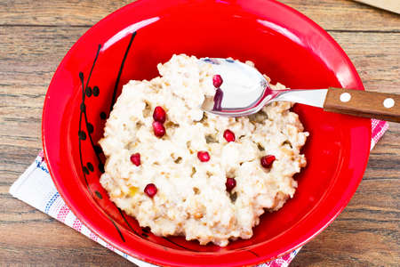 Porridge with Pomegranate Diet Healthy Food Studio Photoの写真素材