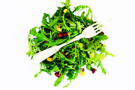 Salad of Arugula and Pomegranate. Studio Photoの写真素材