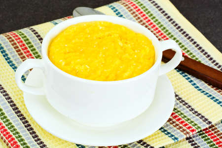 Polenta, Corn Porridge  Diet Food Studio Photoの写真素材