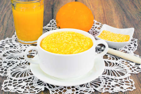 Polenta, Corn Porridge Diet Food Studio Photoの写真素材