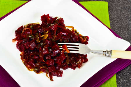 Healthy and diet food: Sea kale, beets, vegetable oil Studio Photo