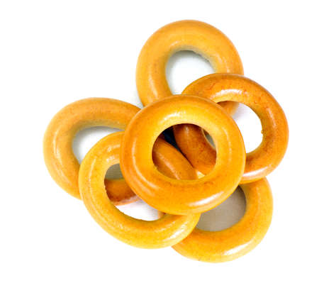 Sweet Tasty Bagels on White Background Studio Photoの写真素材