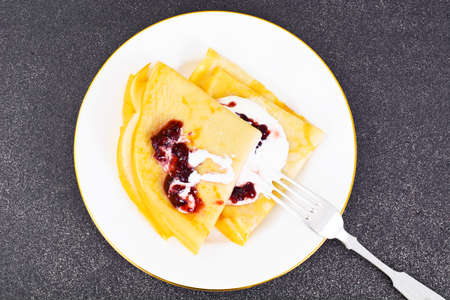Tasty Pancakes Stack with Butter Studio Photo