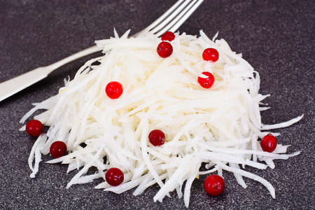 Dietary Salad from Daikon and Cranberry  Health Food. Studio Photoの写真素材