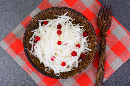 Dietary Salad from Daikon and Cranberry  Health Food. Studio Photoの写真素材