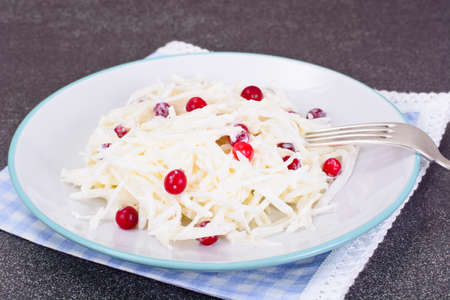 Dietary Salad from Daikon and Cranberry  Health Food. Studio Photoの写真素材