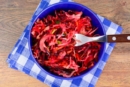 Salad of Beets and Carrots with Sauerkraut, Spices Studio Photoの写真素材