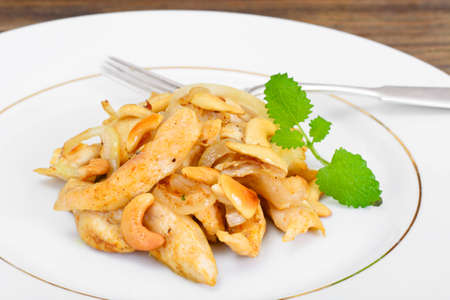 Chicken with Cashew Nuts and Soy Sauce. Asian Cuisine Studio Photoの写真素材