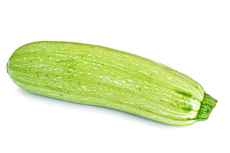 Fresh Green Zucchini on White Background Studio Photoの写真素材