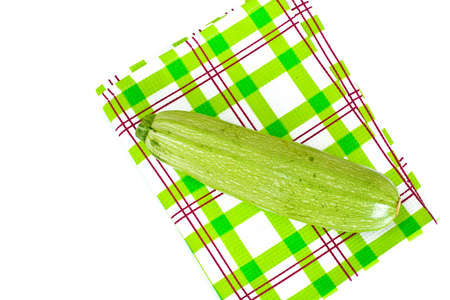 Fresh Green Zucchini on White Background Studio Photoの写真素材