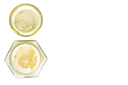 Glass Jar with Cream Honey Bee Studio Photoの写真素材