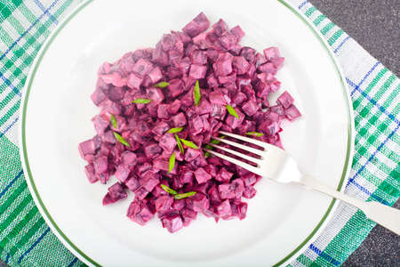 Salad of Boiled Beets with Yogurt Studio Photoの写真素材