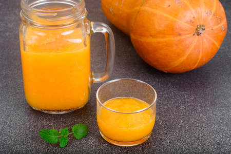Fresh Tasty Vitamin Pumpkin Smoothie Studio Photoの写真素材