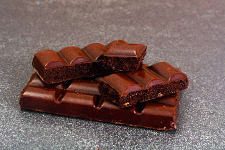 Sweet Milk Chocolate Bar on Dark Background. Studio Photoの写真素材