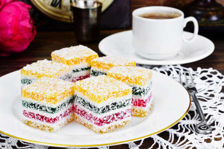 Sweet Colored Candied Fruit Jelly  Studio Photoの写真素材