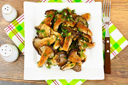 Fried Oyster Mushrooms Studio Photo